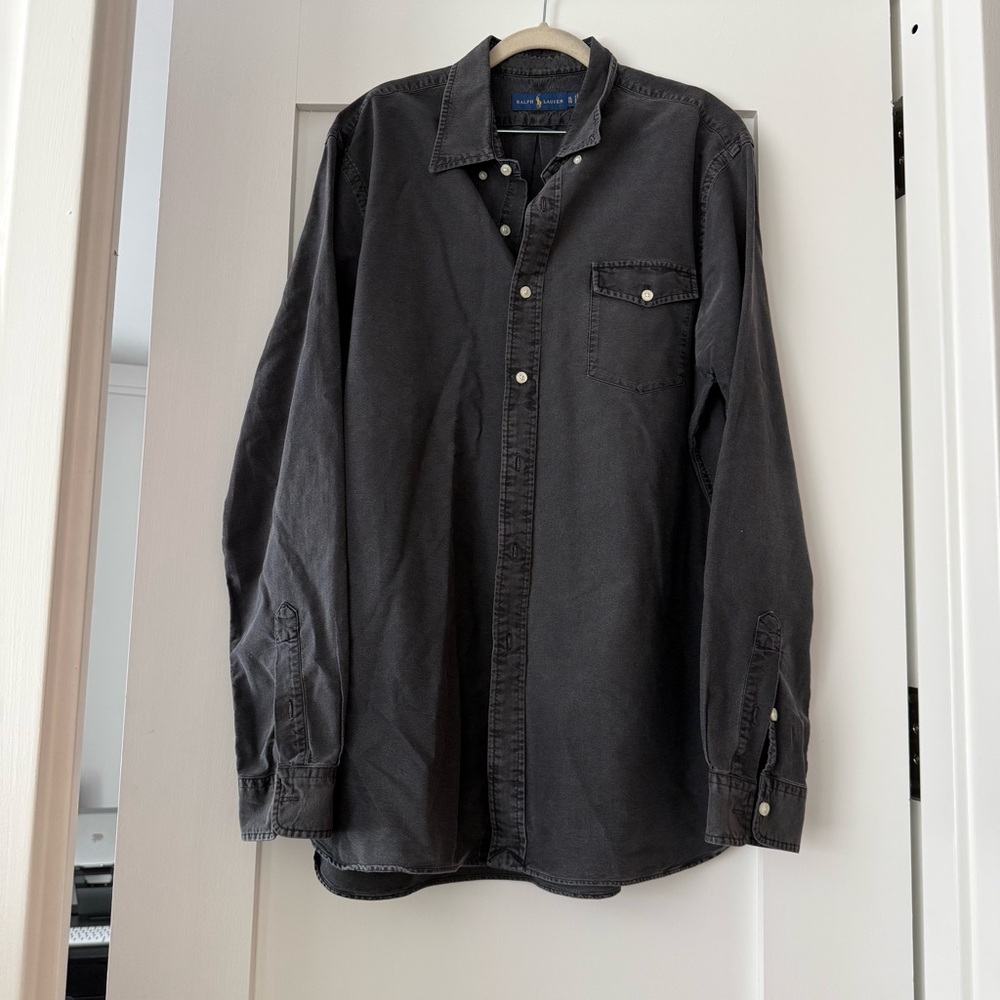 Ralph Lauren Washed Black Denim Shirt XL